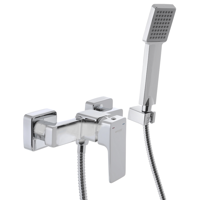 Змішувач для душу джойстиковий з латуні Mixxus Premium Kvadro 003 (MI5805) колір сталевий
