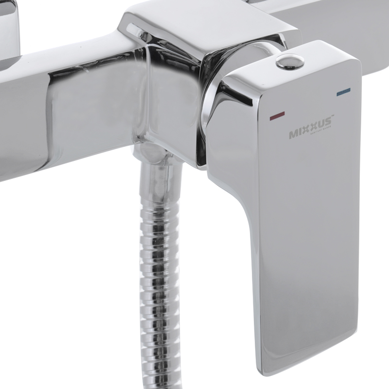 Змішувач для душу джойстиковий з латуні Mixxus Premium Kvadro 003 (MI5805) колір сталевий