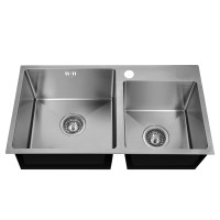 Кухонна мийка врізна з нержавіючої сталі прямокутна Mixxus MX7843-220x1.0-Satin (MX0564) колір Сталевий