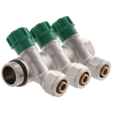 Коллектор вентильный с фитингом Koer KR.1123-3 3/4”x3 ways (KR2830)