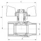 Кран шаровый FERRO PL 3/4" ГШБ art. 607 (латунный шар) (FE0556)