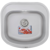 Кухонна мийка врізна з нержавіючої сталі квадратна Haiba 49x47 (decor) (HB0535) колір Сталевий