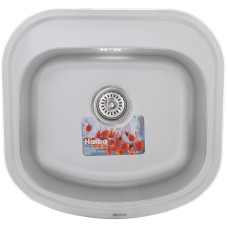 Кухонна мийка врізна з нержавіючої сталі квадратна Haiba 49x47 (decor) (HB0535) колір Сталевий