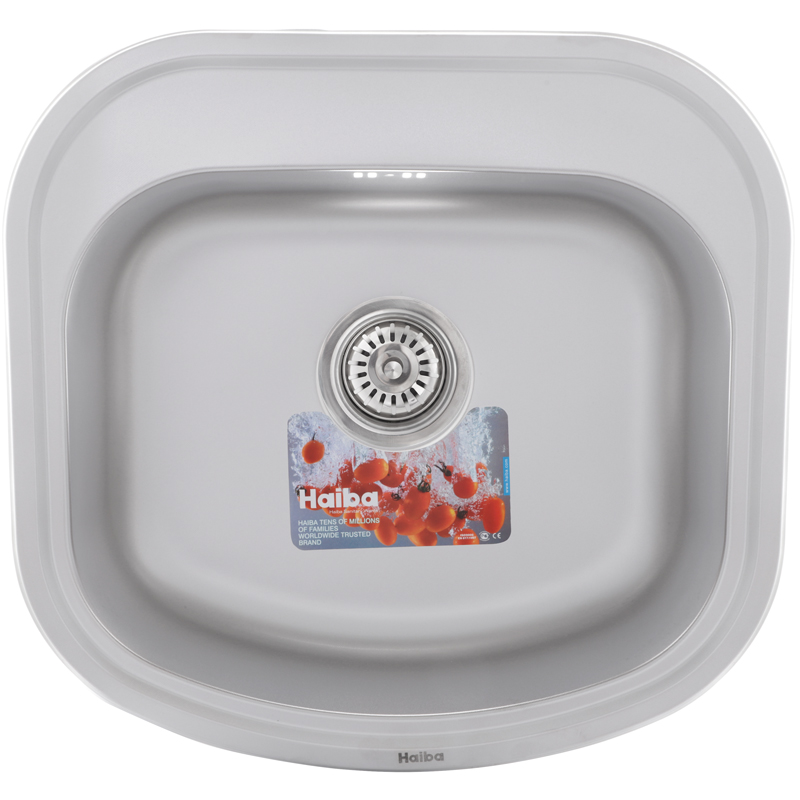 Кухонна мийка врізна з нержавіючої сталі квадратна Haiba 49x47 (decor) (HB0535) колір Сталевий