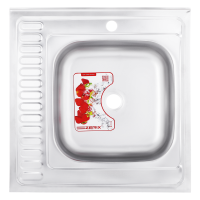 Кухонна мийка накладна з нержавіючої сталі квадратна Zerix Z6060R-06-160MD (micro decor) (ZS0589) колір Сталевий