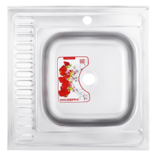 Кухонна мийка накладна з нержавіючої сталі квадратна Zerix Z6060R-06-160MD (micro decor) (ZS0589) колір Сталевий