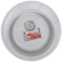 Кухонна мийка врізна з нержавіючої сталі кругла Haiba 490 (decor) (HB0532) колір Сталевий