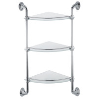 Полиця кутова Zerix LR1507-3 триярусна скляна