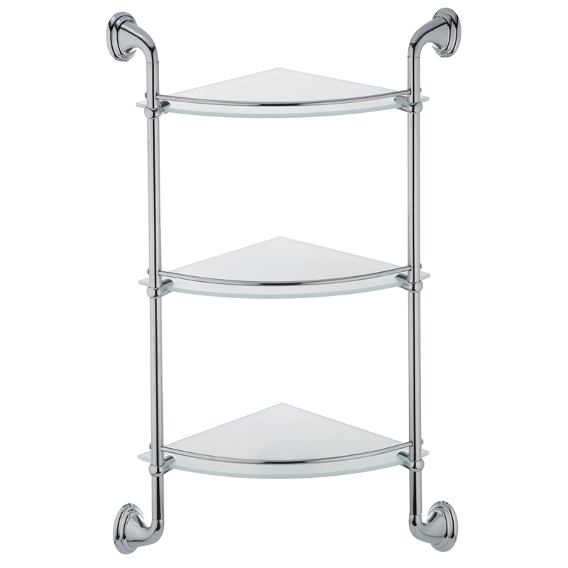 Полиця кутова Zerix LR1507-3 триярусна скляна