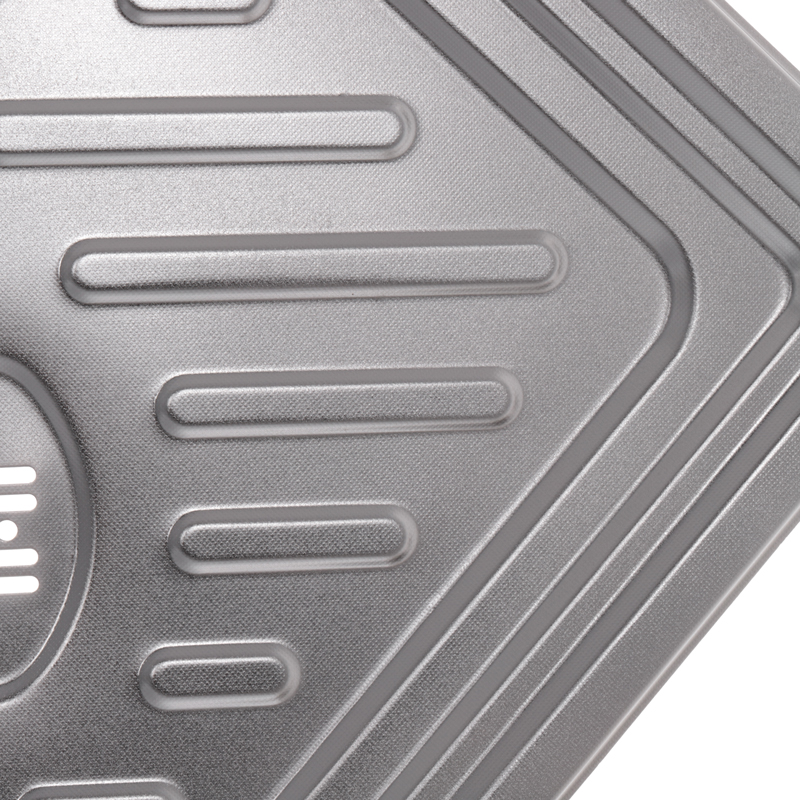 Кухонна мийка врізна з нержавіючої сталі трапецієподібна Haiba 95x50 (Satin) (HB0656) колір Сталевий