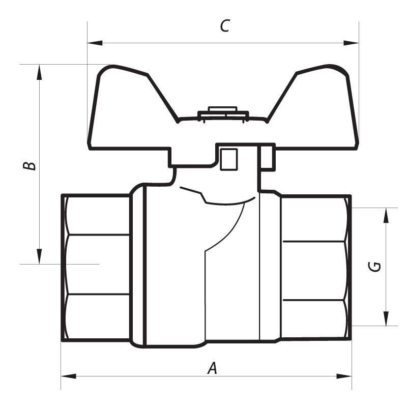 Кран шаровый 3/4" ГГБ газ (NF.712) Nolf (NF2946)