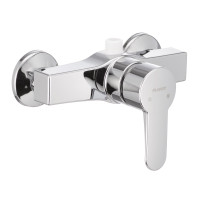 Змішувач для душу джойстиковий з термопластику Plamix Mario-003 Chrome (без шланга та лійки) (PM0012) колір Сталевий