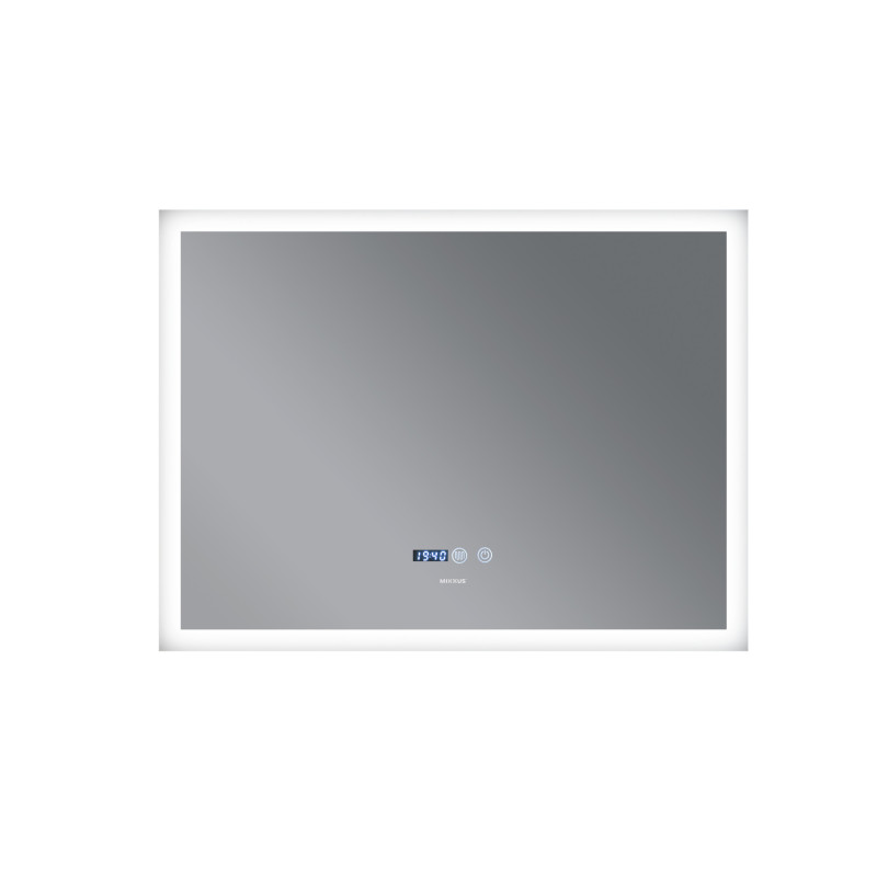 Дзеркало Mixxus Flat MR04-100x60 (годинник, LED-підсвічування, антизапотівання) (MI6008)