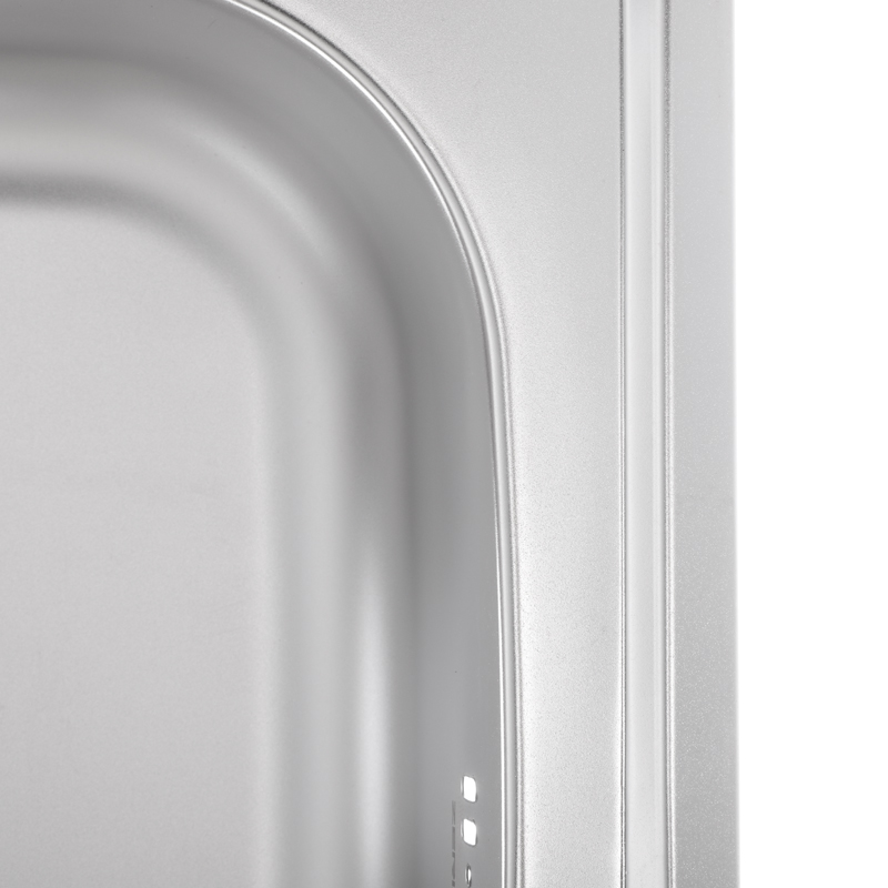 Кухонна мийка накладна з нержавіючої сталі квадратна Zerix Z5050-04-160E (Satin) (ZX1608) колір Сталевий
