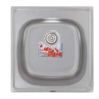 Кухонна мийка врізна з нержавіючої сталі квадратна Haiba 50x47 (decor) (HB0541) колір Сталевий