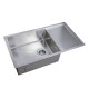 Кухонна мийка врізна з нержавіючої сталі прямокутна Mixxus MX7844-200x1.2-Satin (MX0560) колір Сталевий