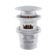 Донный клапан для умывальника с переливом Koer PW-03-03 1 1/4'' (кнопка) (Белый) (KR3395)