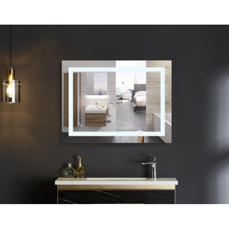 Дзеркало Mixxus Warm MR02-120x80 (годинник, LED-підсвічування, антизапотівання) (MI6001)