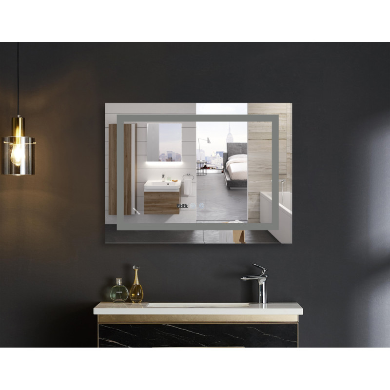 Дзеркало Mixxus Warm MR02-120x80 (годинник, LED-підсвічування, антизапотівання) (MI6001)