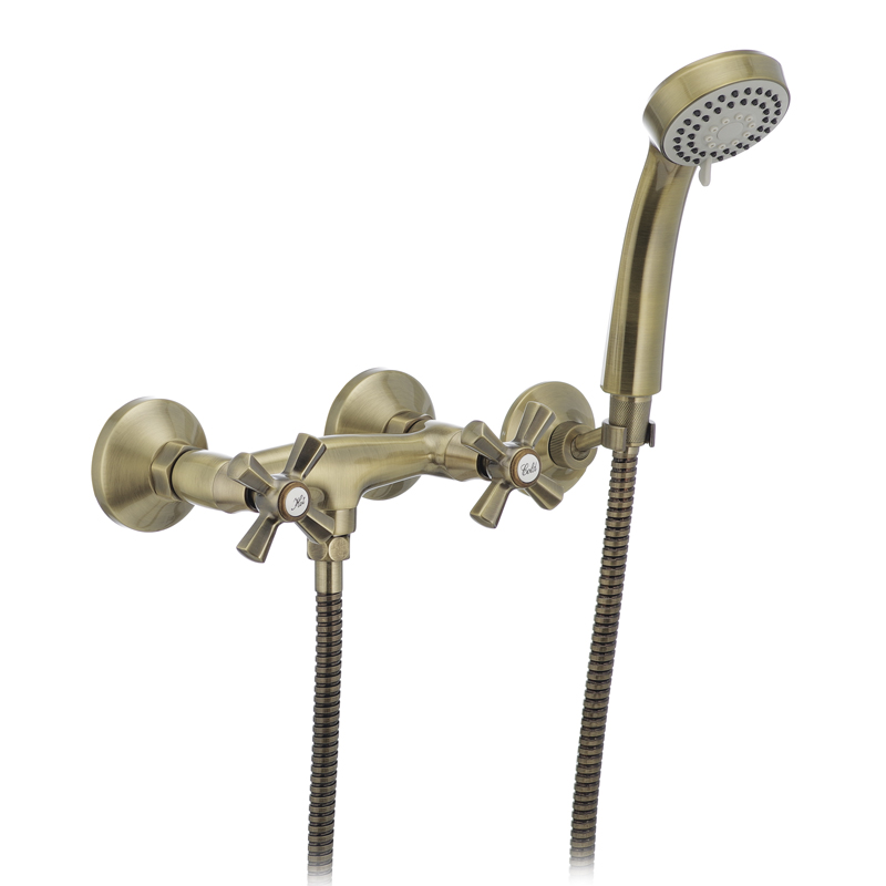 Змішувач для душу двоважільний з латуні Mixxus Premium Retro Bronze-003 (MI1654) колір Бронзовий