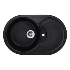 Кухонна мийка врізна з граніту овальна Haiba HB8310-G226 Black 780x500x220 (HB0975) колір Чорний