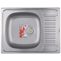 Кухонна мийка врізна з нержавіючої сталі прямокутна Haiba 65x50 (decor) (HB0553) колір Сталевий