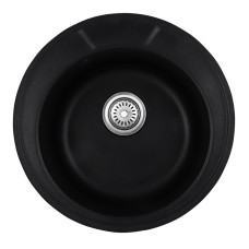 Кухонна мийка врізна з граніту кругла Haiba HB8301-G226 Black 490x180 (HB0971) колір Чорний