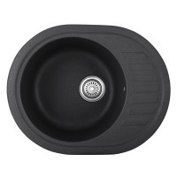 Кухонна мийка врізна з граніту овальна Haiba HB8311-G228 Gray 570x450x180 (HB0980) колір Сірий
