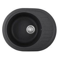 Кухонна мийка врізна з граніту овальна Haiba HB8311-G228 Gray 570x450x180 (HB0980) колір Сірий