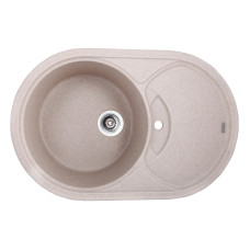 Кухонна мийка врізна з граніту овальна Haiba HB8310-G319 sand 780x500x220 (HB0977) колір Пісочний