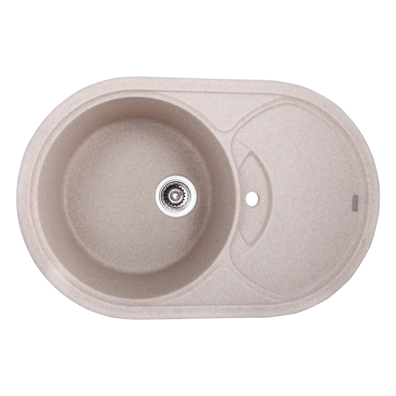Кухонна мийка врізна з граніту овальна Haiba HB8310-G319 sand 780x500x220 (HB0977) колір Пісочний