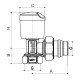 Кран радиаторный Roho R5551-050 - 1/2" угловой (антипротечка) (RO0129)