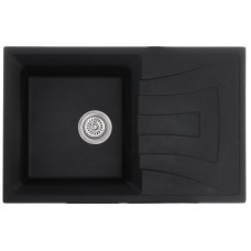 Кухонна мийка прямокутна з граніту Haiba HB8104-G226 Black 780x500x200 (HB0987) колір Чорний
