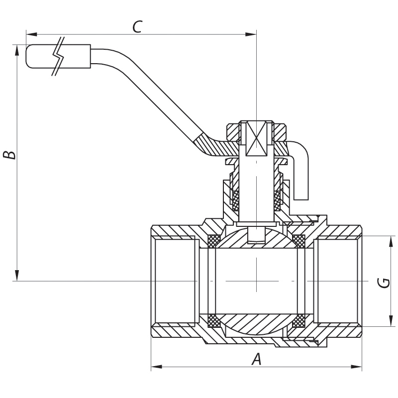 Кран шаровый СК 1 1/2" ГГР газ ART.602 (WP0084)