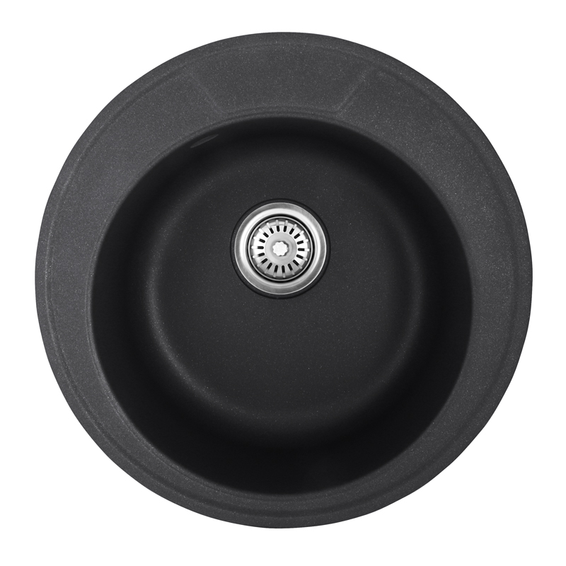 Кухонна мийка з граніту кругла Haiba HB8301-G228 Gray 490x180 (HB0972) колір Сірий