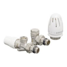Комплект для подключения радиатора Koer SET-16 - 1/2"x3/4" (осевой) с термоголовкой НН (KR3179)