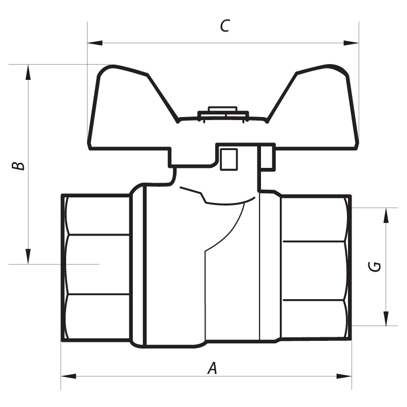 Кран шаровый 1/2" ГГБ (NF.711) Nolf (NF2942)