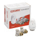 Комплект для нижнего подкл. радиатора Koer SET-21 - 1/2"x3/4" (угловой) с термоголовкой НН (KR3173)