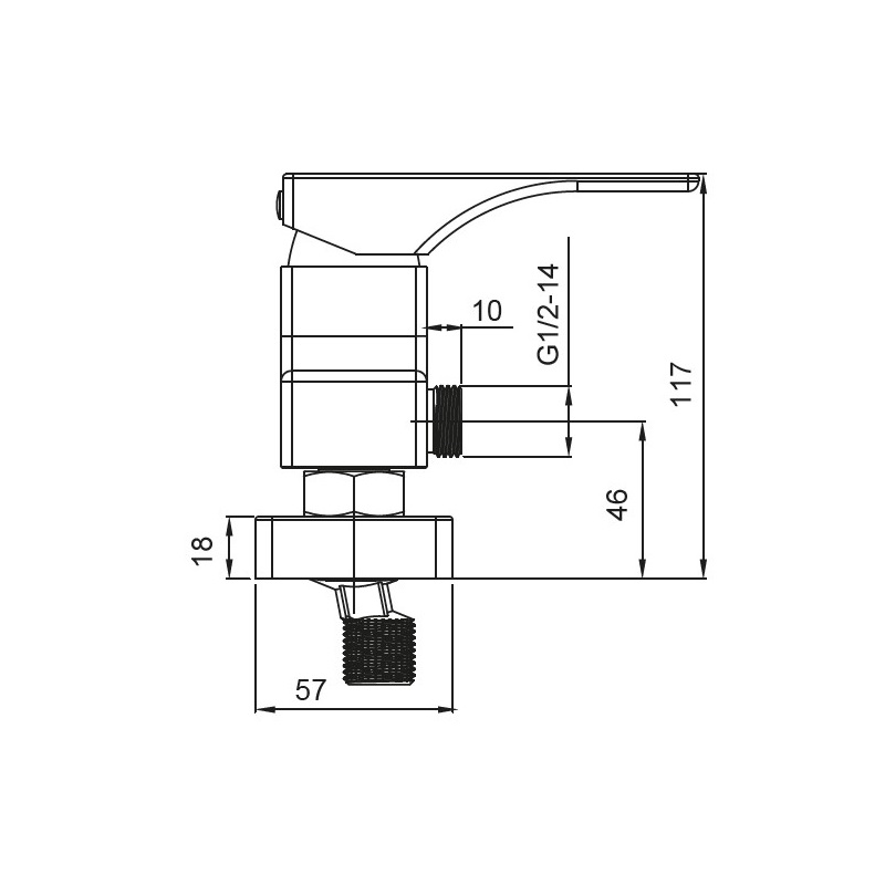 Змішувач для душу джойстиковий з латуні Koer KB-30010-01 (KR3486) колір Сталевий