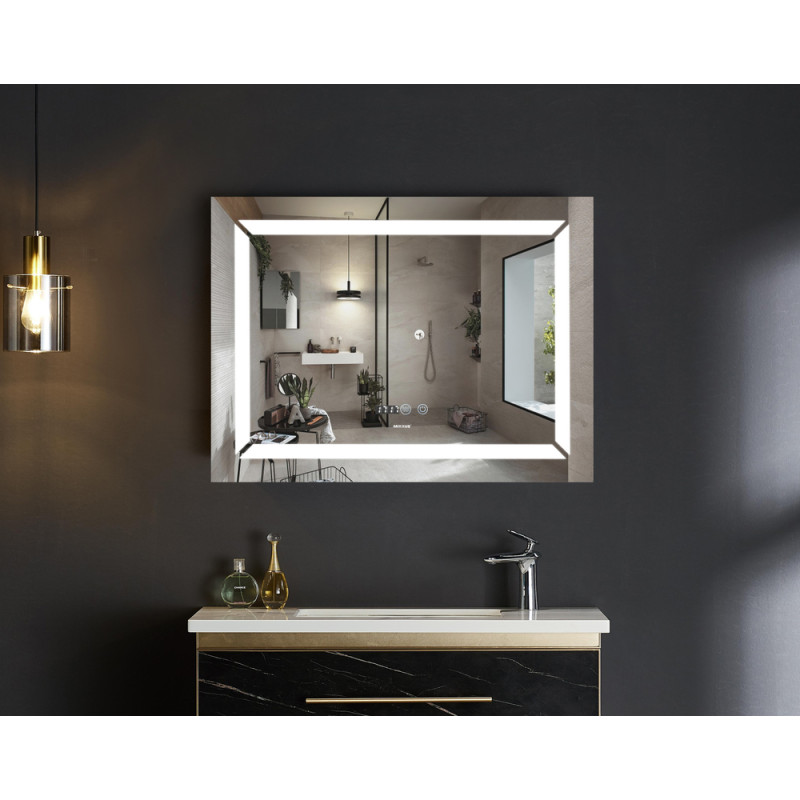 Дзеркало Mixxus Light MR01-80x60 (годинник, LED-підсвічування, антизапотівання) (MI5998)