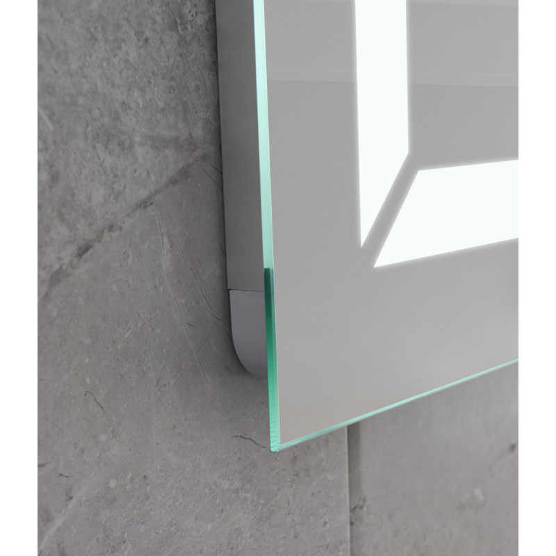 Дзеркало Mixxus Light MR01-80x60 (годинник, LED-підсвічування, антизапотівання) (MI5998)