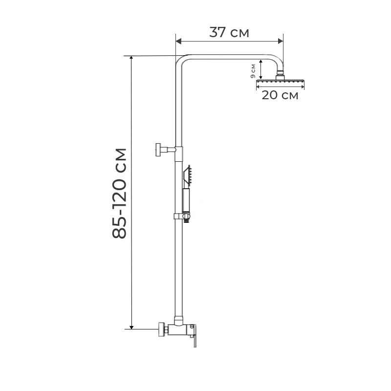 Душевая колонна со смесителем Champion SUS-003-J из нерж. стали SUS304 (CH0325)