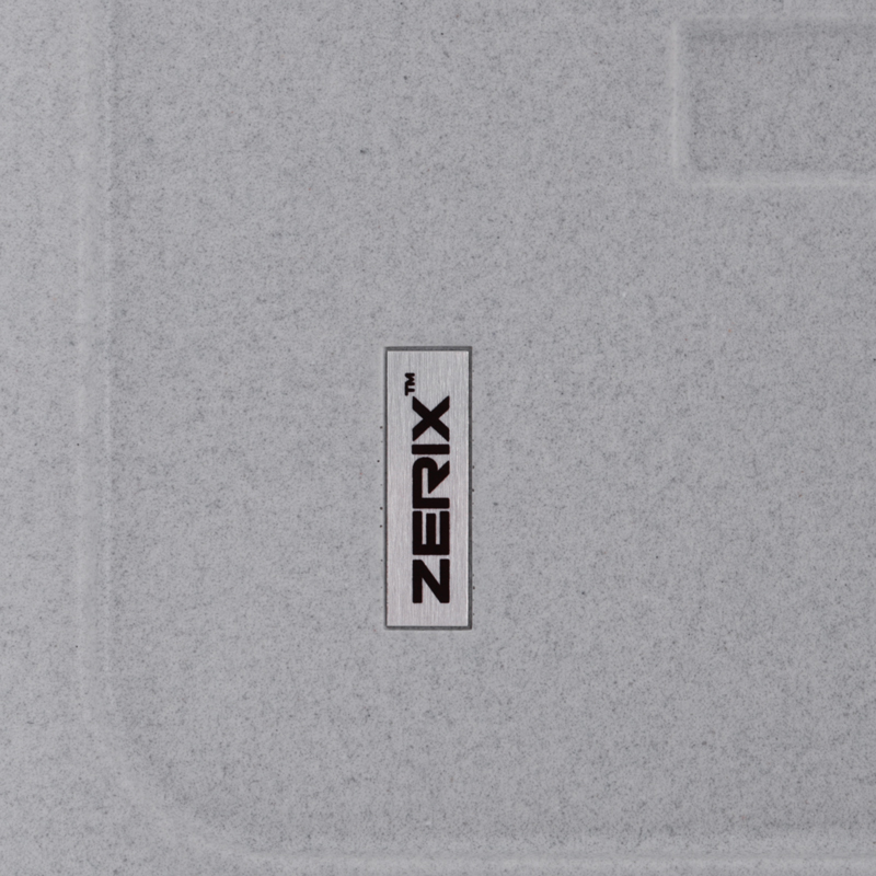 Кухонна мийка врізна з граніту прямокутна Zerix ZS-6243S-09 (ZX4575) колір Сірий