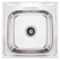 Кухонна мийка накладна з нержавіючої сталі квадратна Zerix Z5050-06-160P (polish) (ZS0580) колір Сталевий