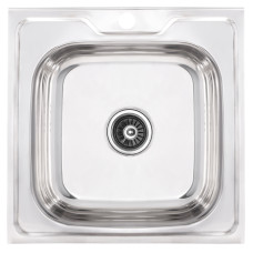 Кухонна мийка накладна з нержавіючої сталі квадратна Zerix Z5050-06-160P (polish) (ZS0580) колір Сталевий