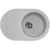 Кухонна мийка врізна з граніту овальна Zerix ZS-7750R-09 (ZX4559) колір Сірий