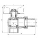 Кран с американкой 1/2" СК красный угловой (SK0022)