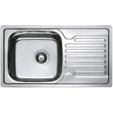 Кухонна мийка врізна з нержавіючої сталі прямокутна Haiba 78x43 (decor) (HB0564) колір Сталевий