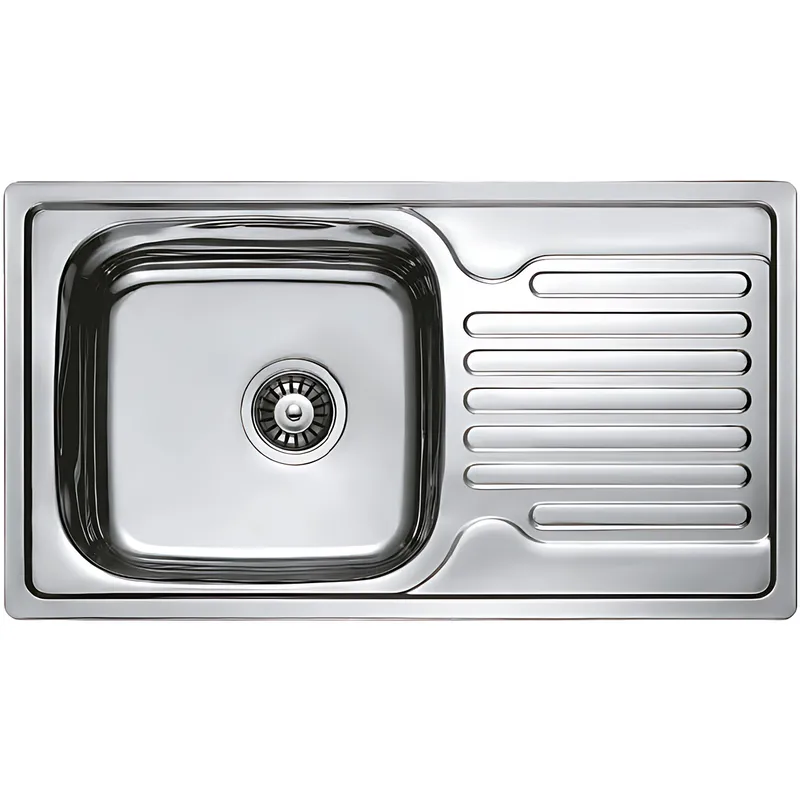 Кухонна мийка врізна з нержавіючої сталі прямокутна Haiba 78x43 (decor) (HB0564) колір Сталевий