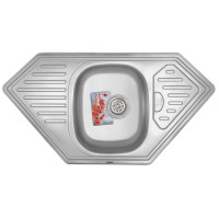 Кухонна мийка врізна з нержавіючої сталі трапецієподібна Haiba 95x50 (decor) (HB0574) колір Сталевий